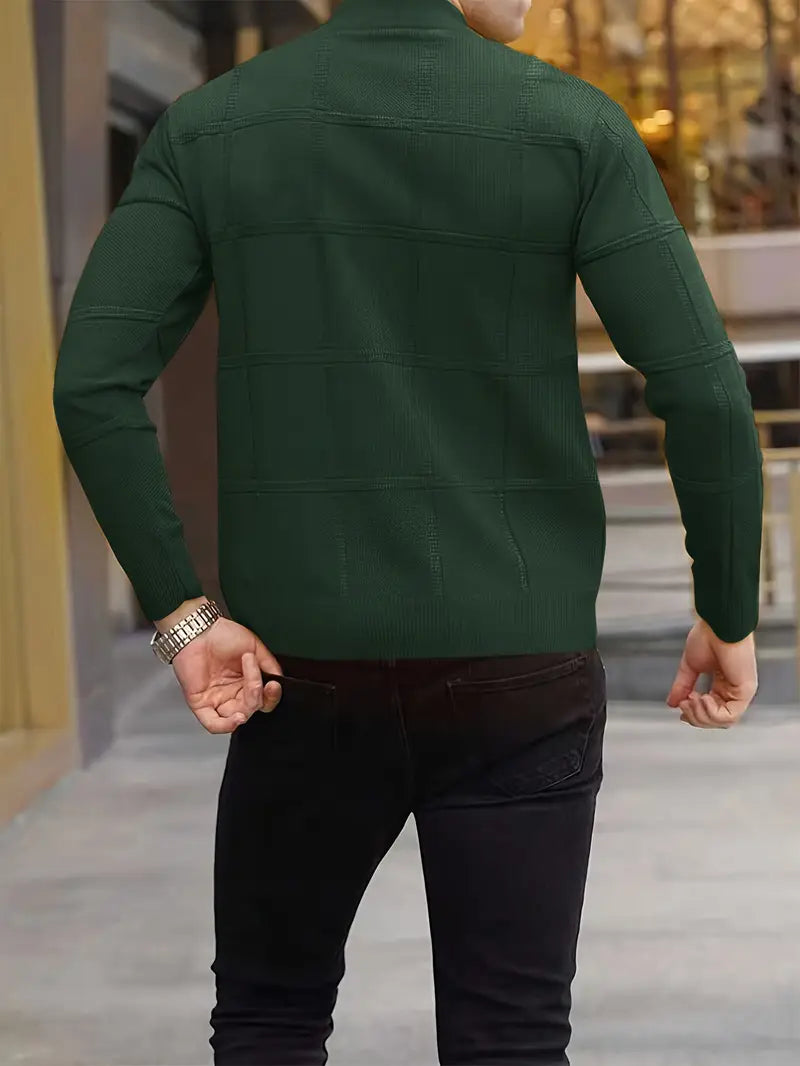 Nunzio - Comfortable Knitted Mock Neck Sweater