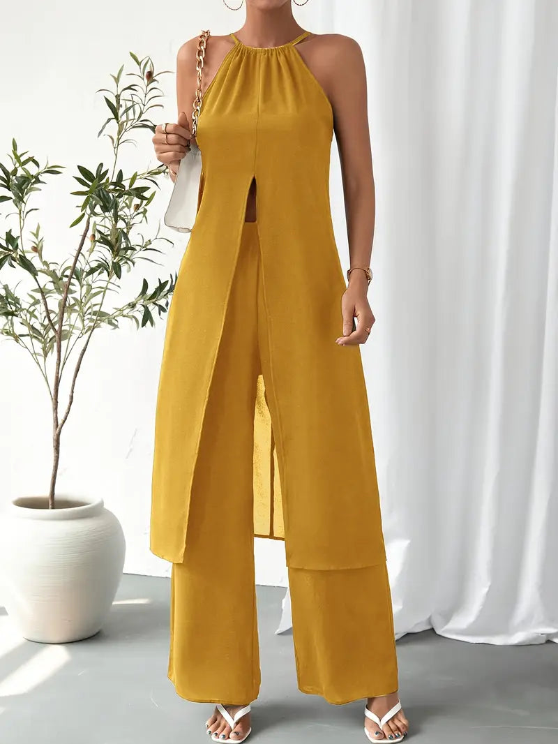 Eirini - Elegant Sleeveless Two Piece Set