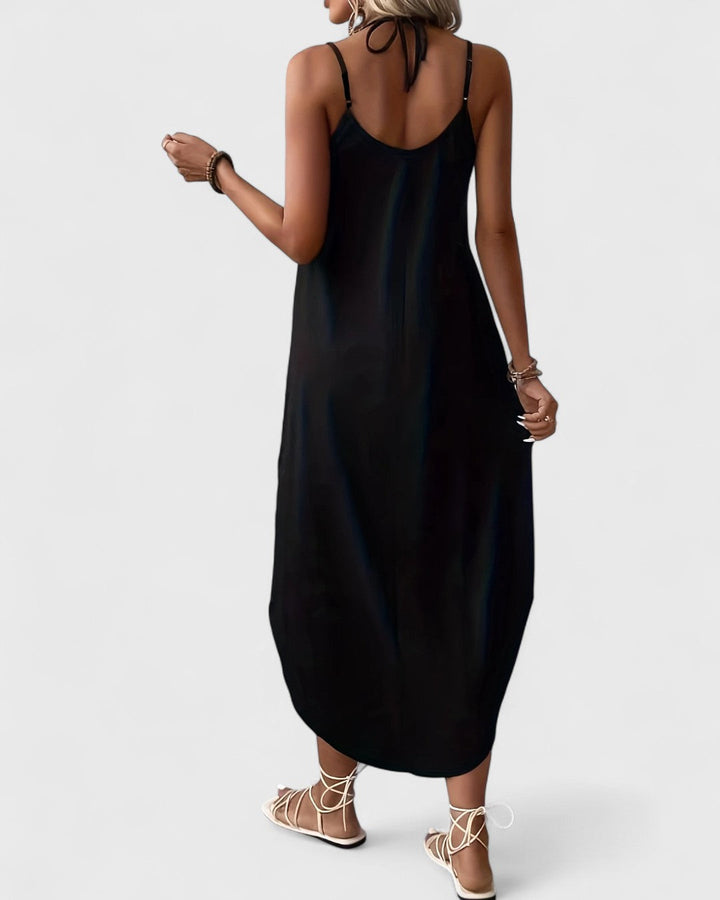 Tracie - Long Dress With Loose V Neck