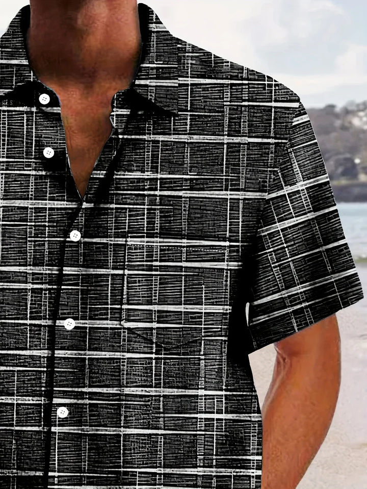 Haroyan - Stylish Plaid Stripe Pattern Shirt