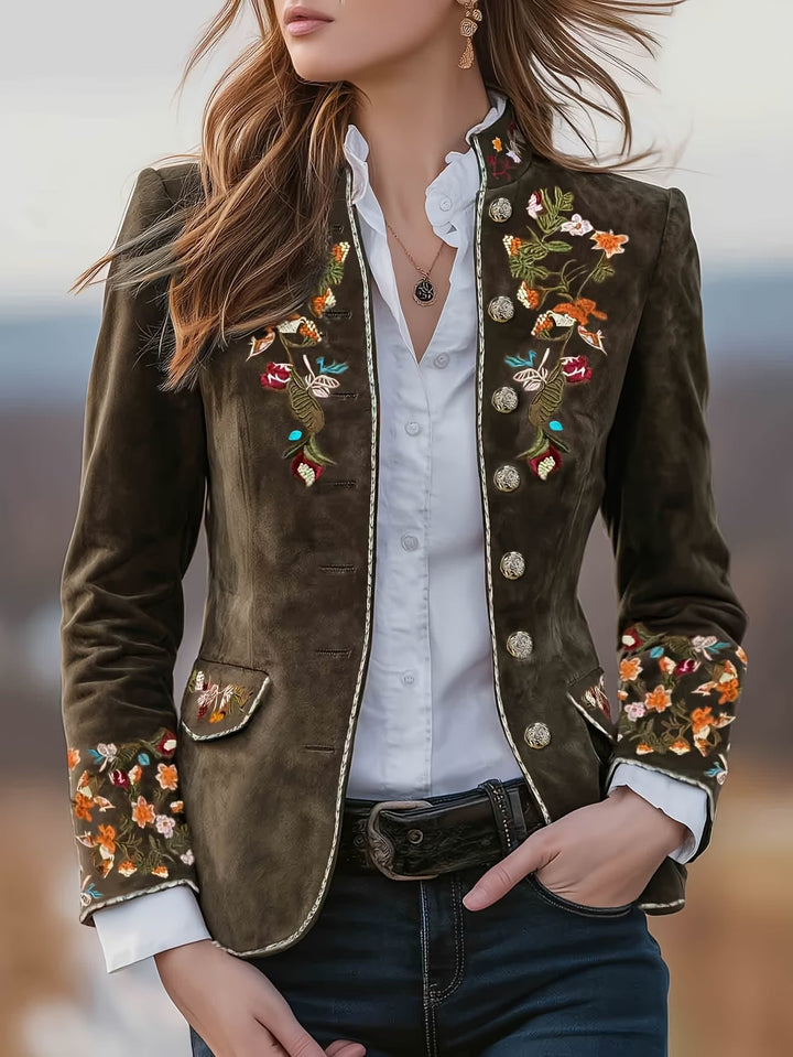 Anisaa - Elegant Jacket With Stand Collar