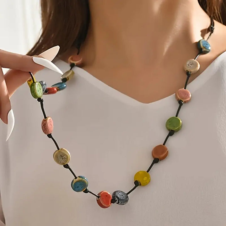 ChromaLinks - Multicolor Ceramic Beads Necklace