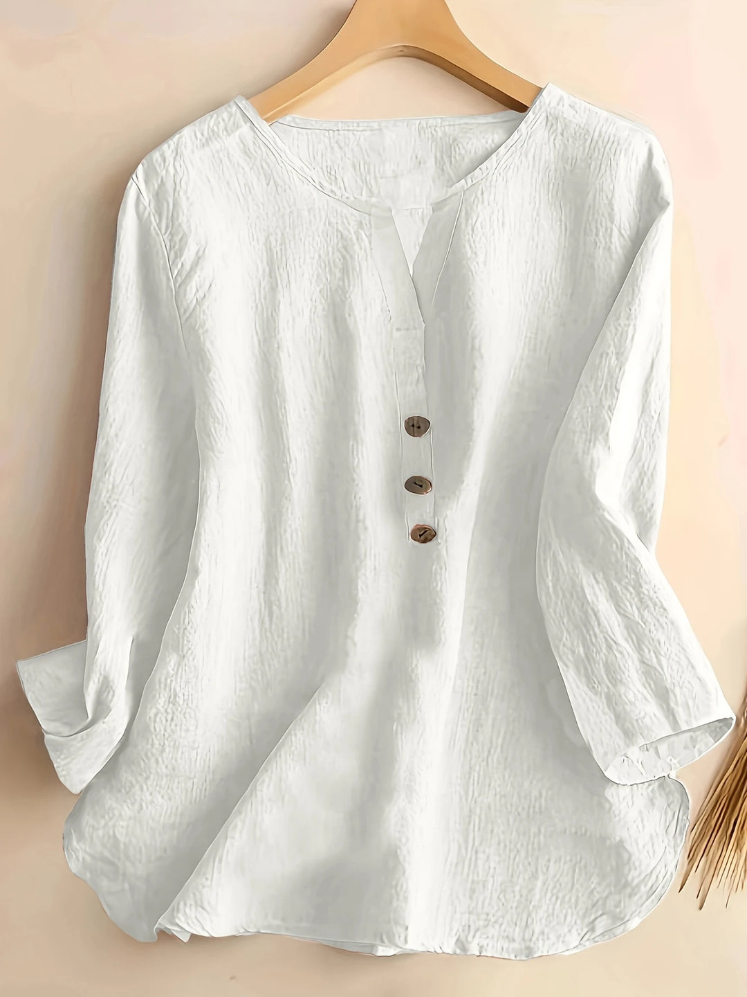 Mykaela - Casual Cotton And Linen Blouse