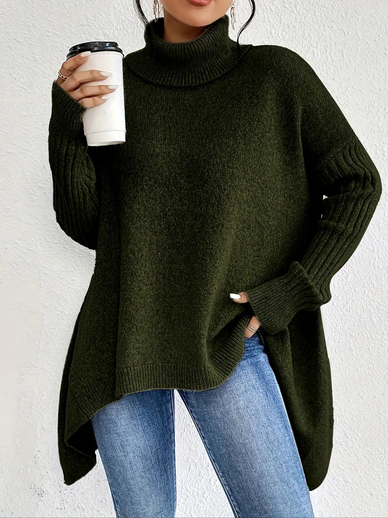 Laora - Casual Long Sleeve High Neck Sweater