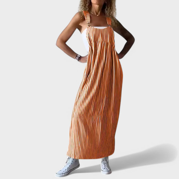 Guzel - Stylish Stripe Print Maxi Dress