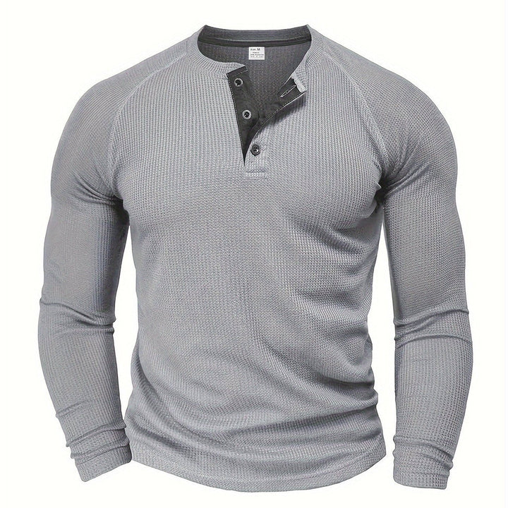 Jarik - Textured Long Sleeve Henley T-Shirt