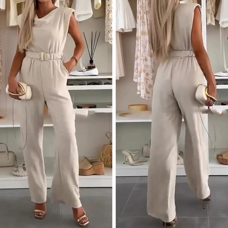 Lyda - Sleeveless Jumpsuit With Belt