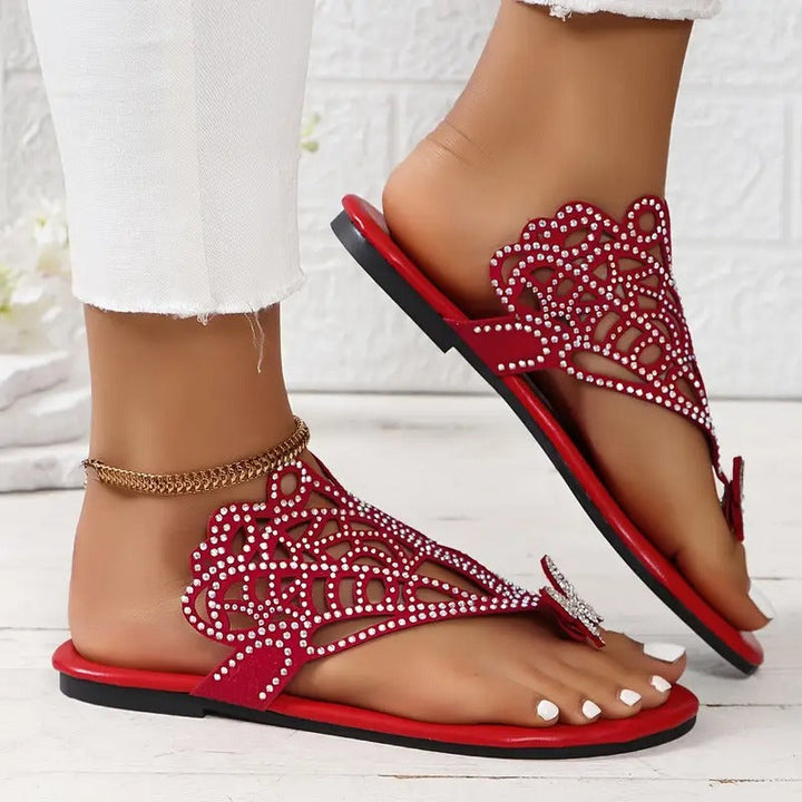 Rosalia - Stylish Leather Sandal With Butterfly Cover