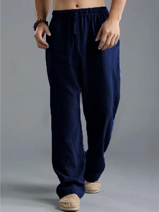 Jooa - Breathable Linen Loose Drawstring Sports Pant