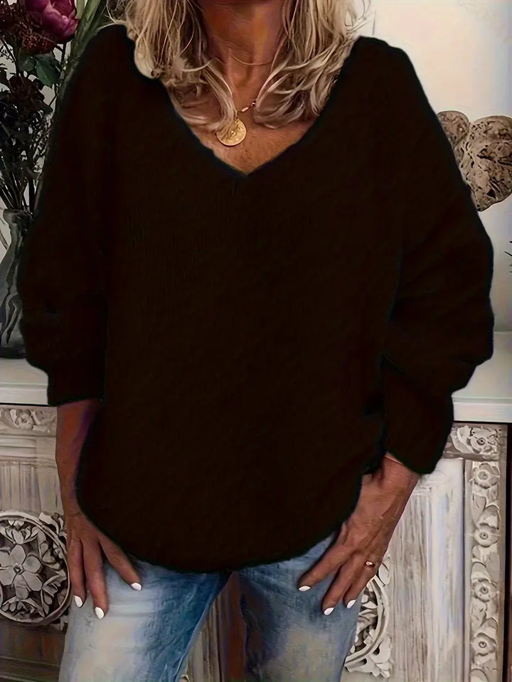 Schmidt - Casual Long Sleeve Sweater With V-Neck