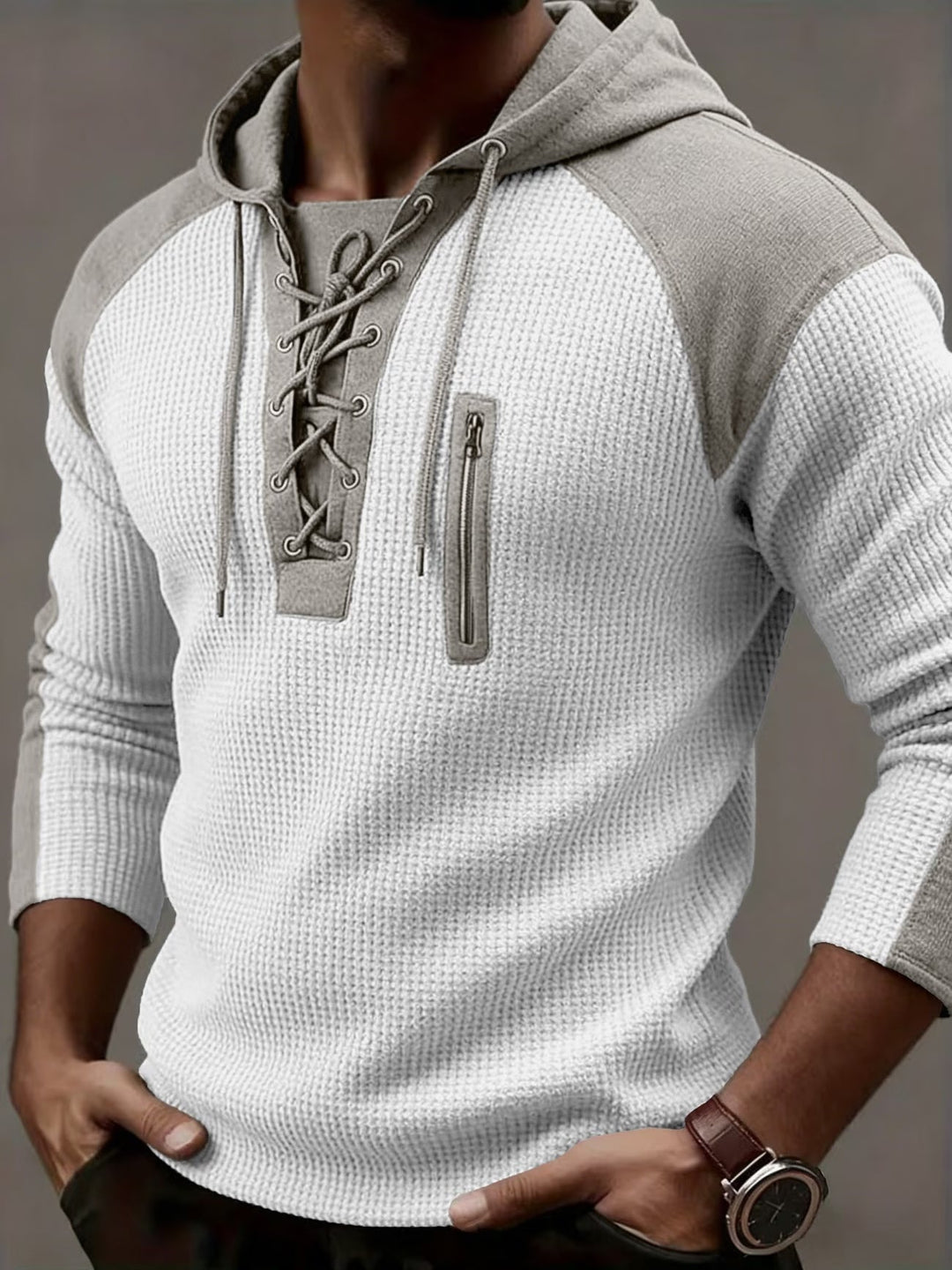 Spectortrace - Textured Ribbed Hooded Sweater