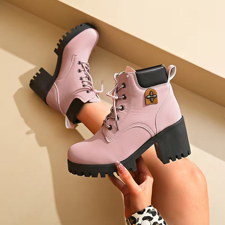 Paletta - Lace-Up Chunky Heel Ankle Boots