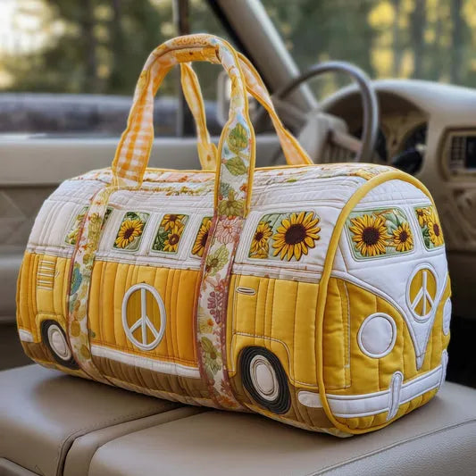 Zefea - Quilted Vintage Camper Print Travel Bag