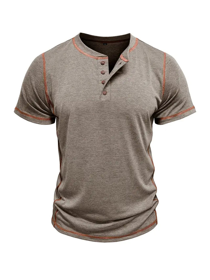 Orazio - Short Sleeve T Shirt With Button