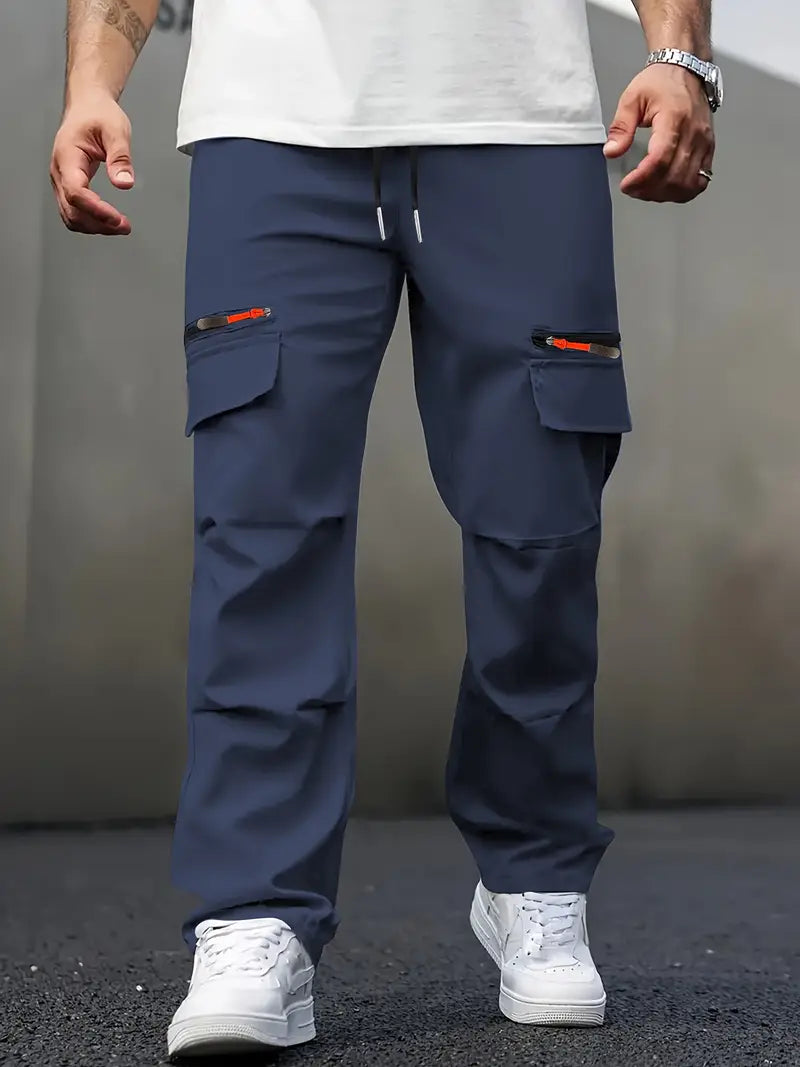 Thaddeus - Casual Cargo Pants With Drawstring Waist