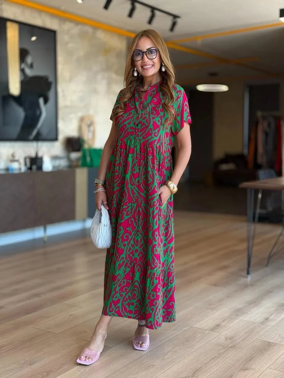 Jubilee - Loose Fit A-Line Printed Dress