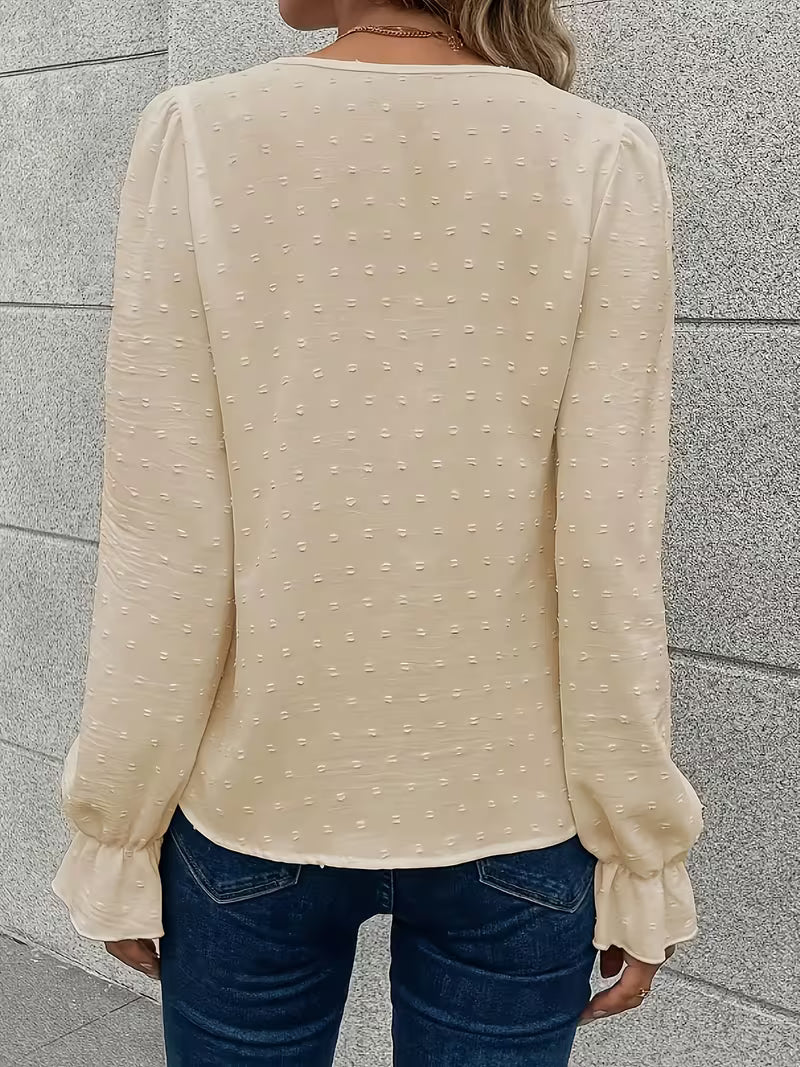 Rejina - Elegant Blouse With Lace Collar