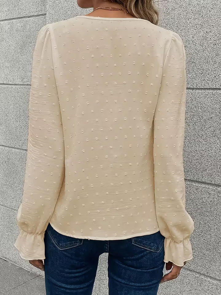 Rejina - Elegant Blouse With Lace Collar