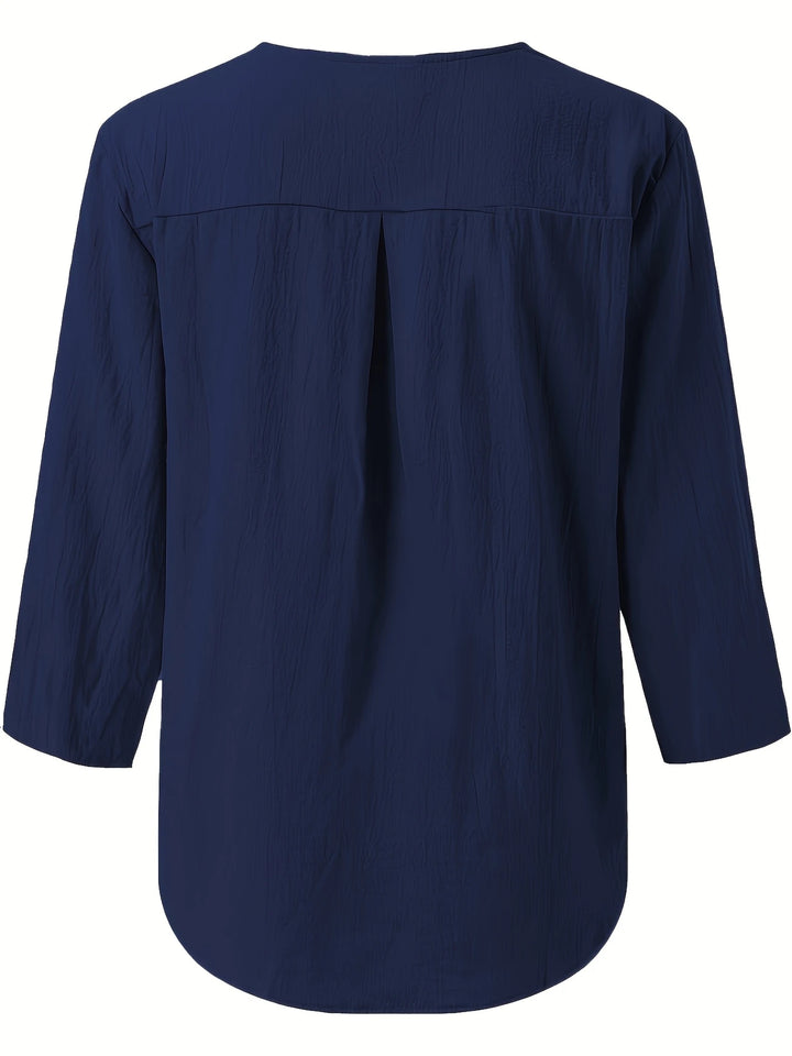 Mykaela - Casual Cotton And Linen Blouse