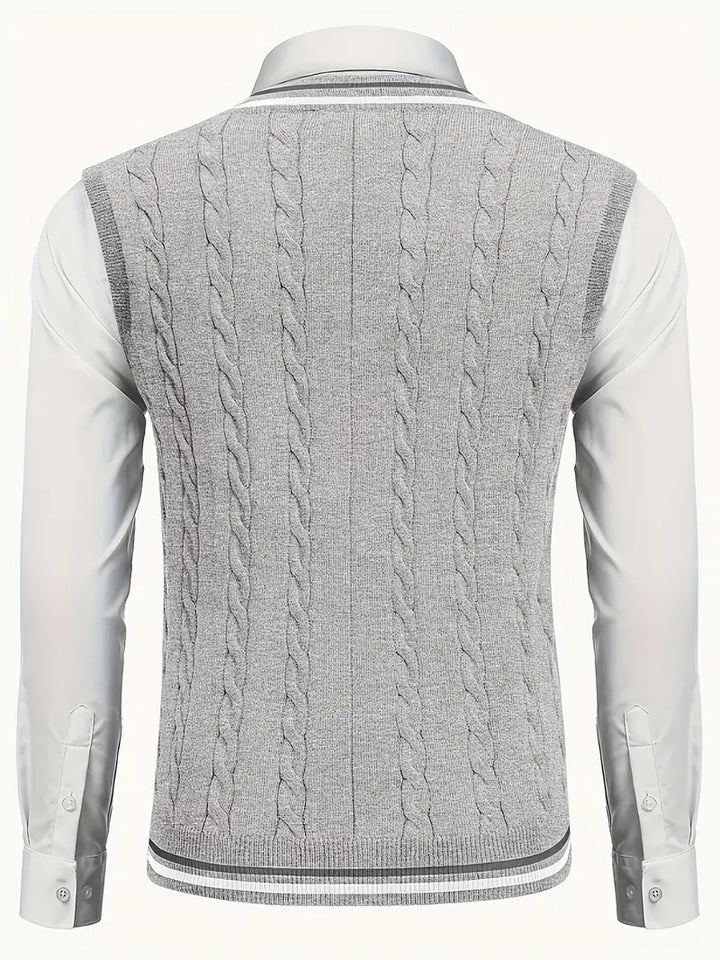 Duane - Sleeveless V Neck Knitted Sweater