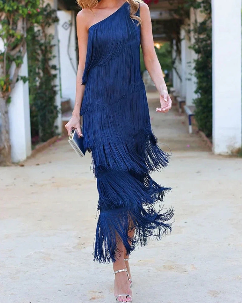 Tamira - Slanted Shoulder Long Dress