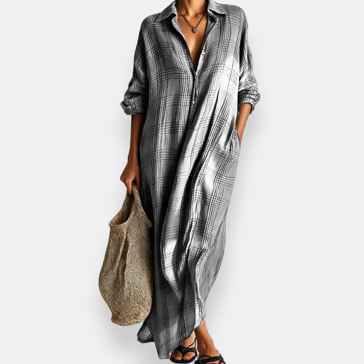 Massiel - Checkered Shirt Dress