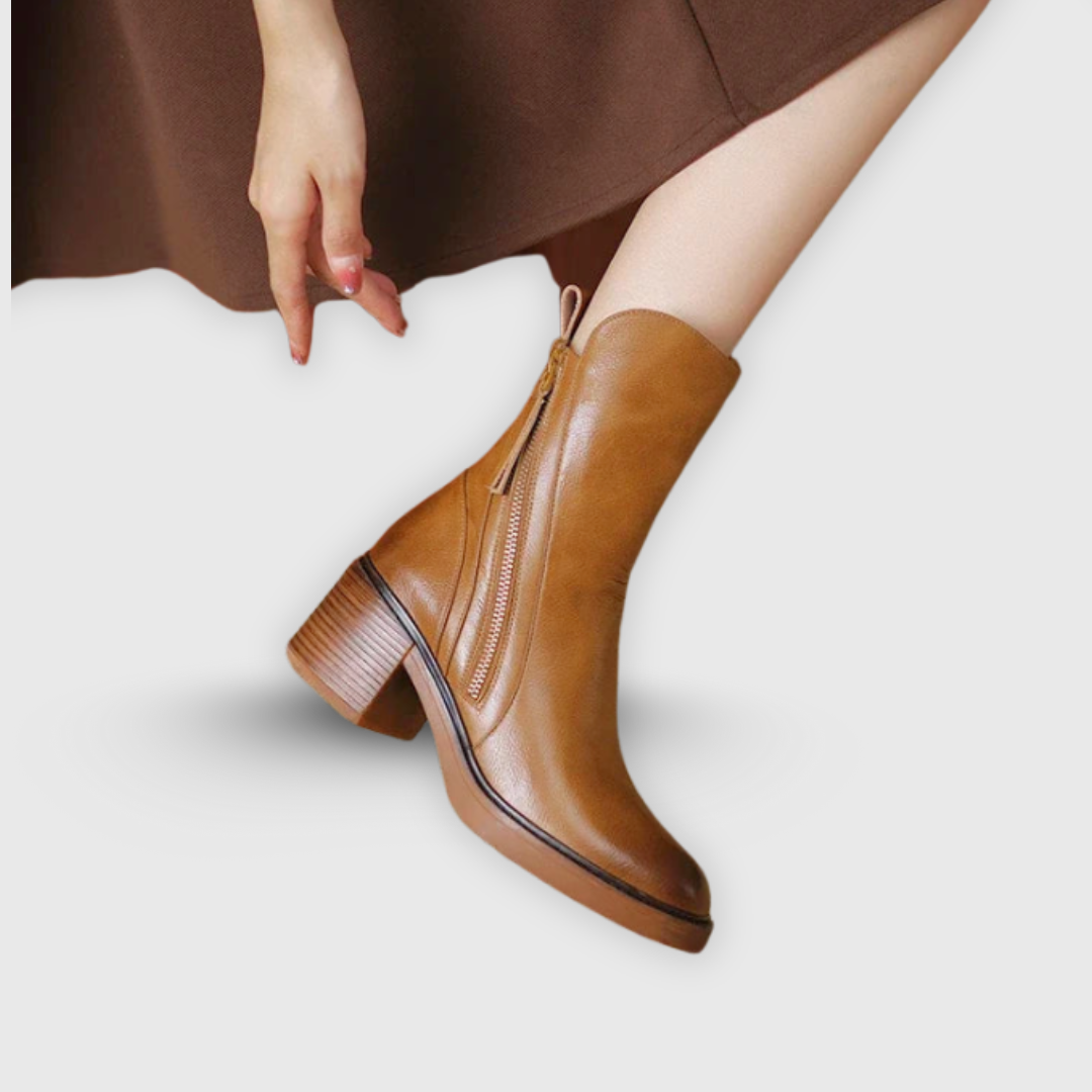 Marcy - Elegant Ankle Boots With Block Heels