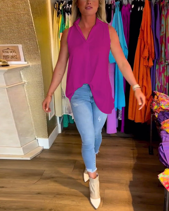 Rowland - Sleeveless Top With Ruffle