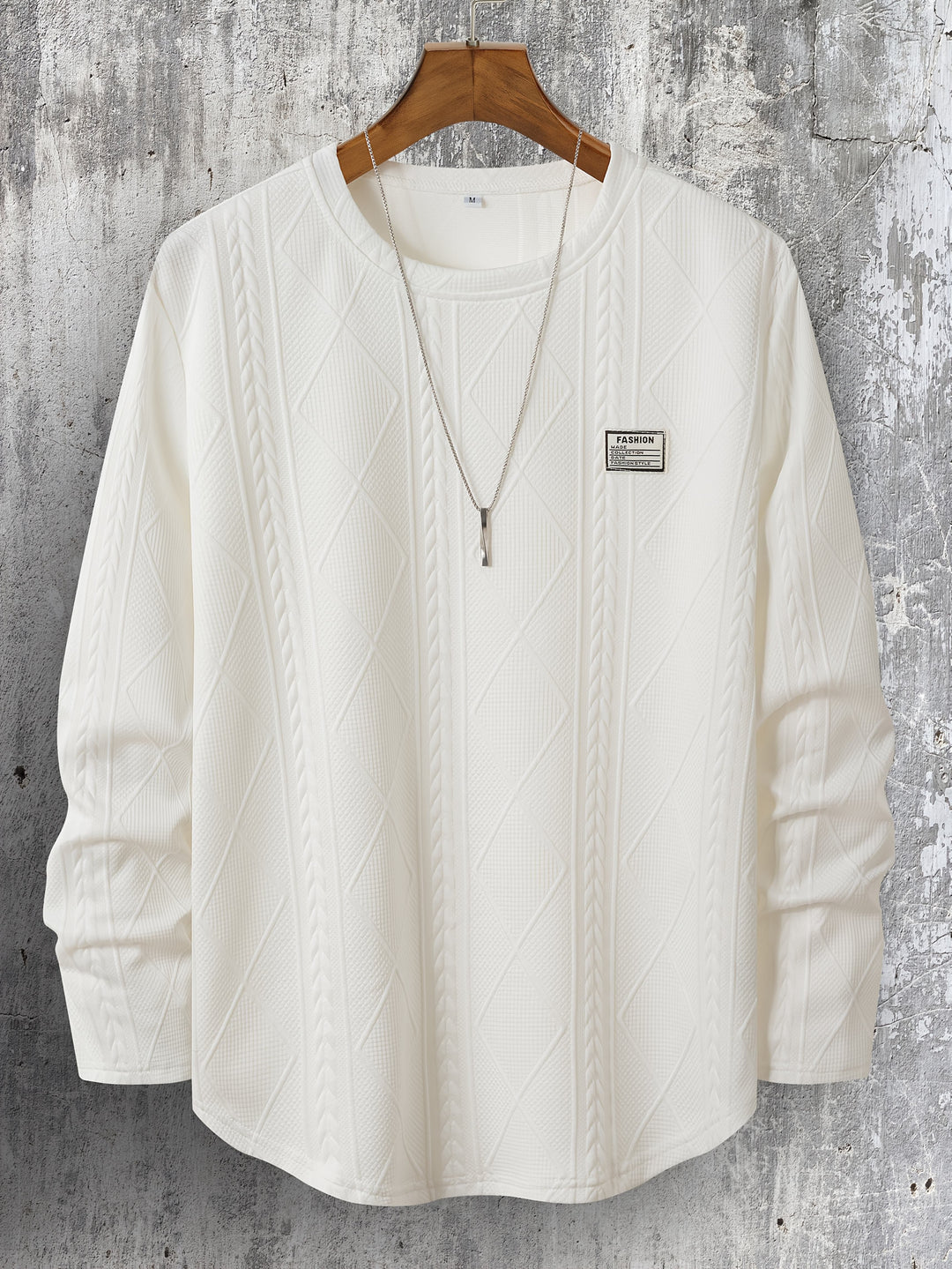 Lyman - Geometric Patterned Long Sleeve Hoodie