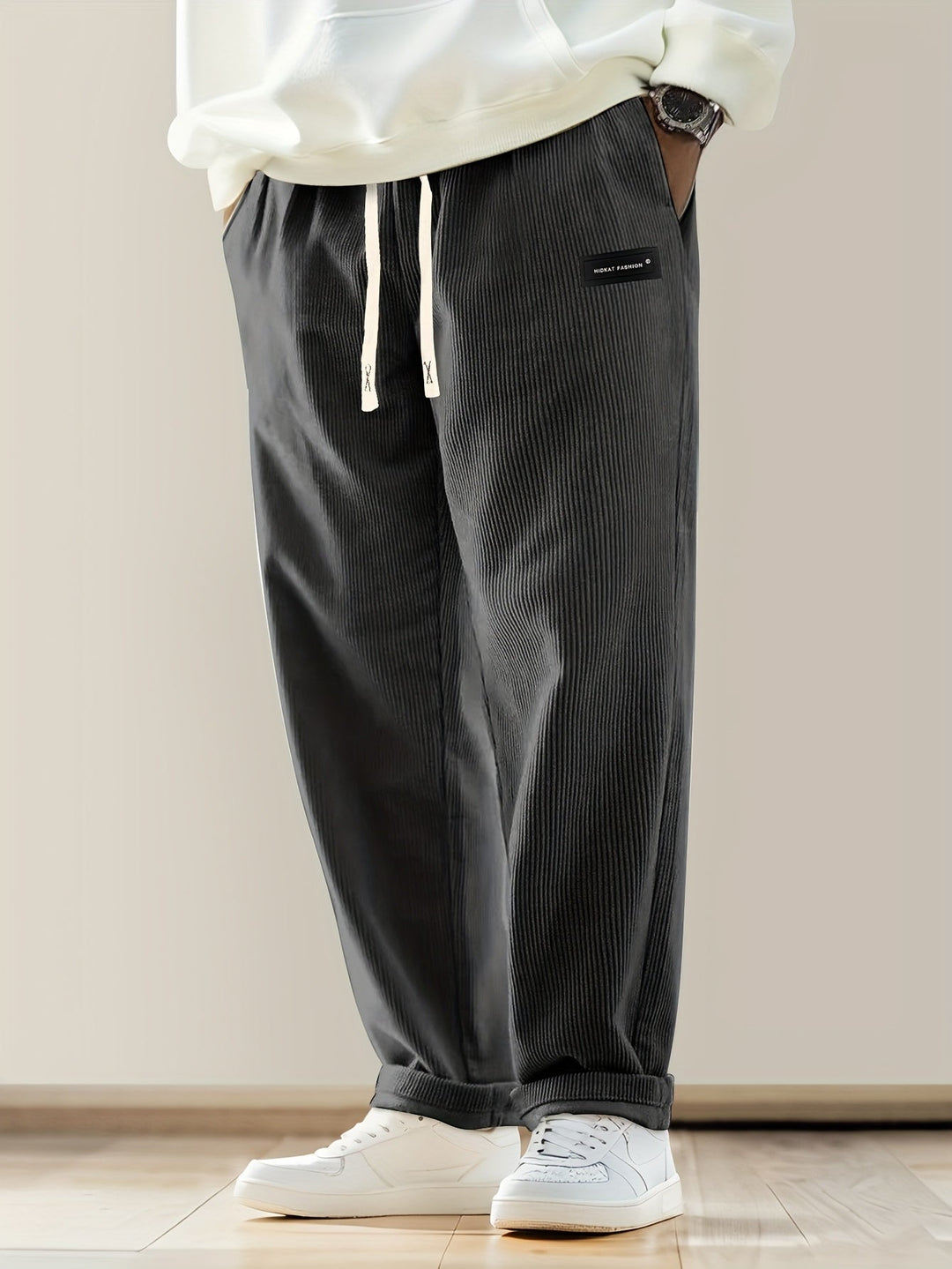Ellyson - Corduroy Pants With Drawstring Waist