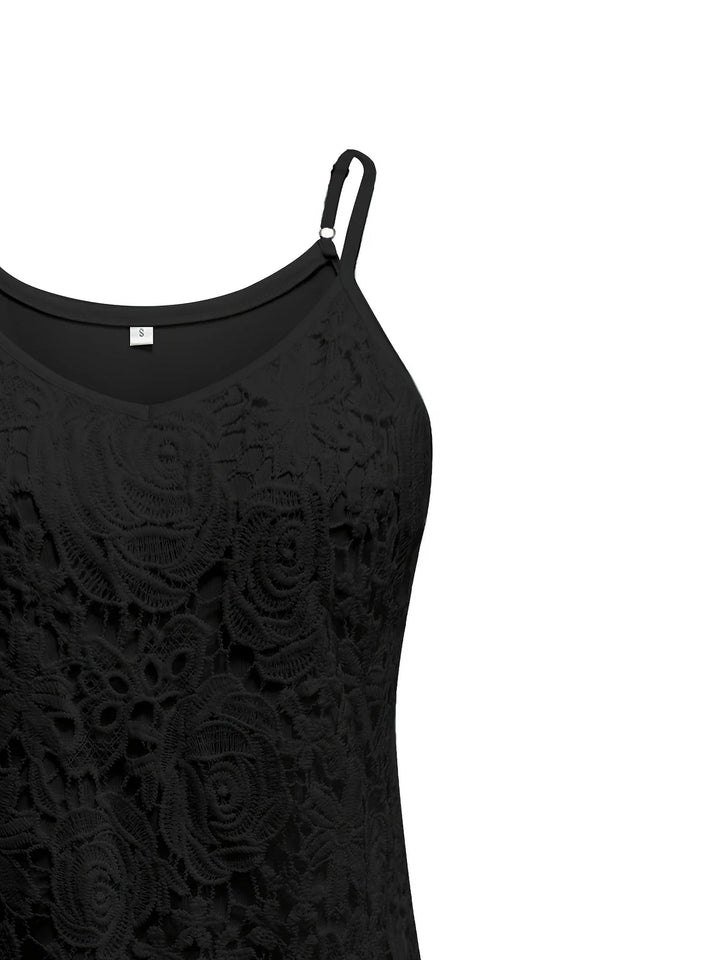 Juna - Elegant Sleeveless Lace Top With V Neck