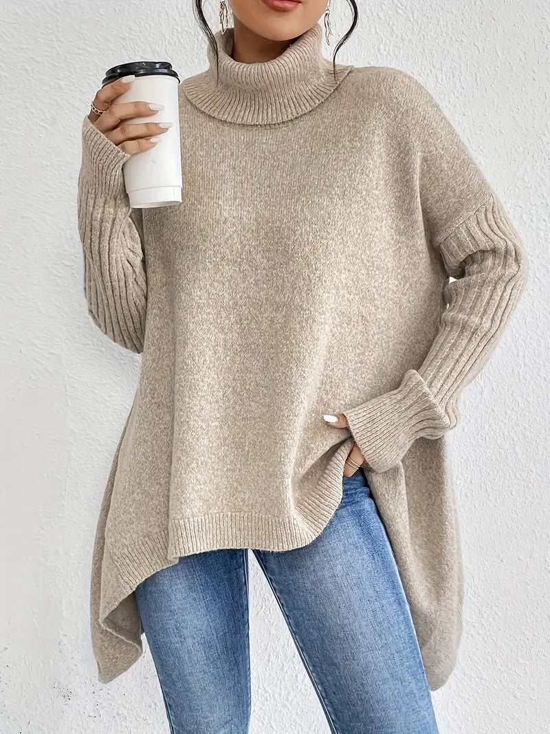 Laora - Casual Long Sleeve High Neck Sweater