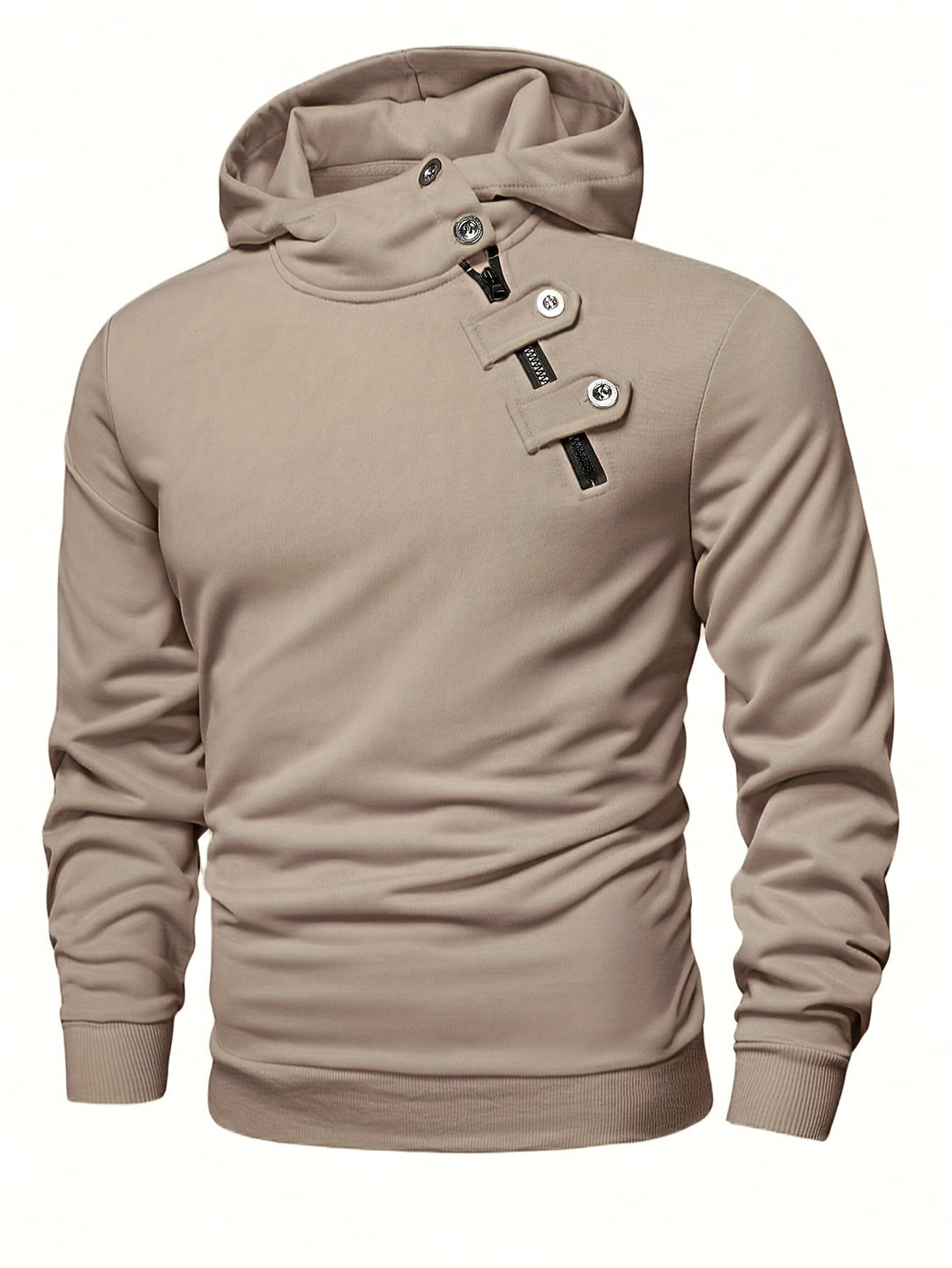 Klod - Casual Long Sleeve Hoodie With Button