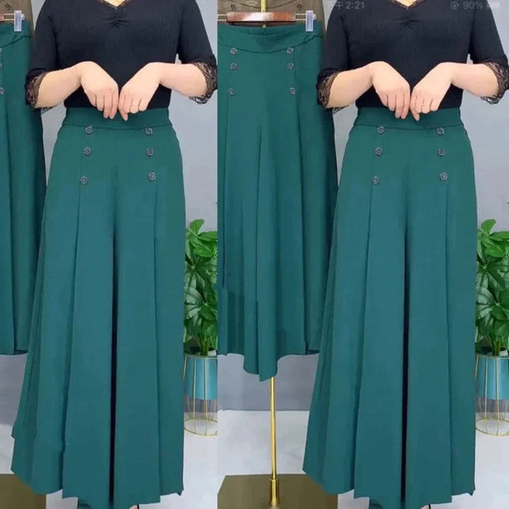 Malou - Stylish Pleated Wide Leg Pant