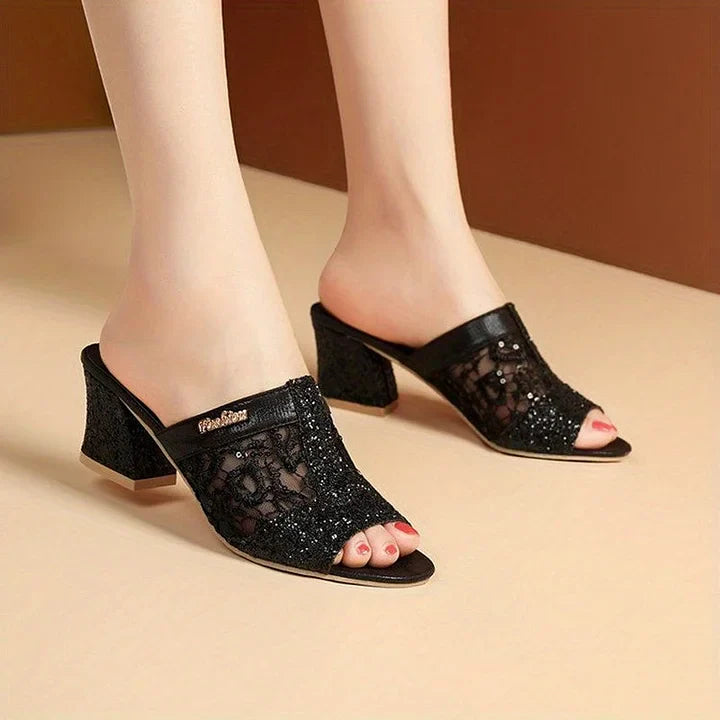 Kerli - Decorated Sandals With Glitter Sequins