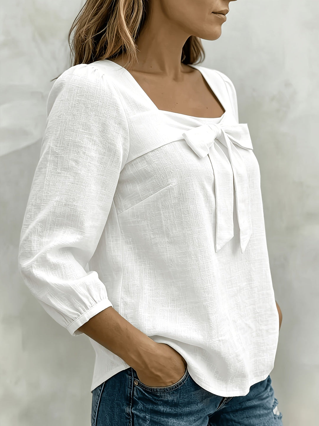Avelieandra - Casual Summer Bow Shirt