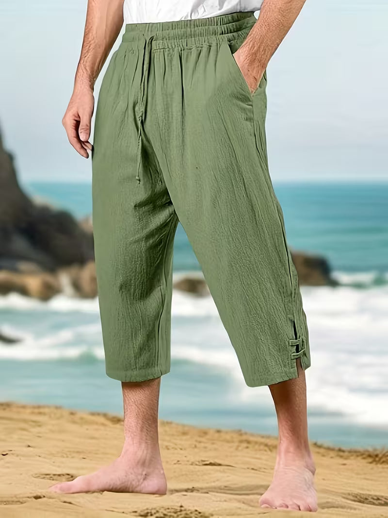 Eksteen - Casual Linen Pants With Multi-Pocket
