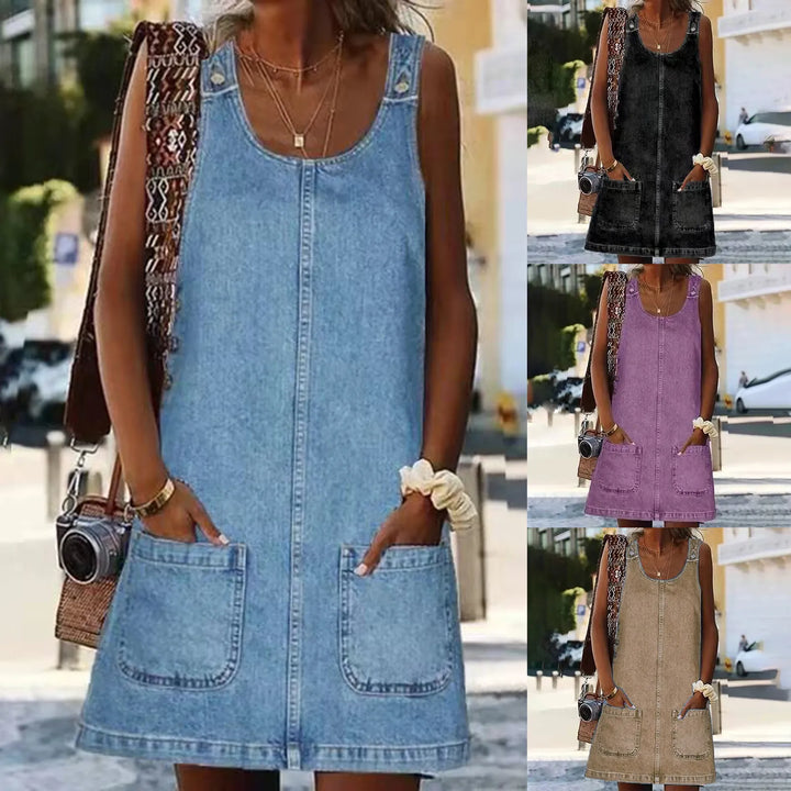 Otylia - Comfortable Wide Shoulder Style Mini Dress