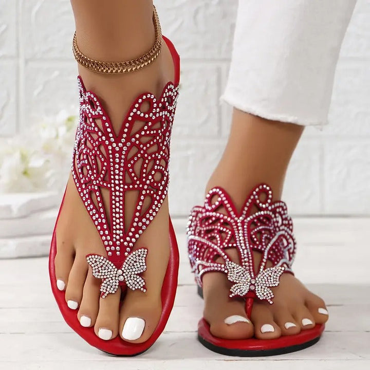 Rosalia - Stylish Leather Sandal With Butterfly Cover