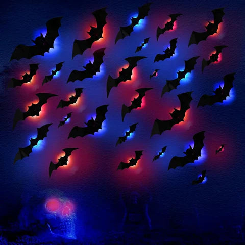 GlowWing - Glowing 3D Bats Halloween Wall Decoration Stickers