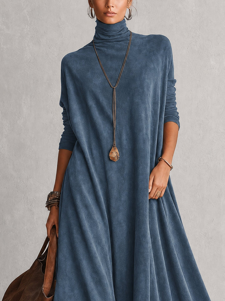 Opheuta - Long Sleeve Maxi Dress With Vintage Style