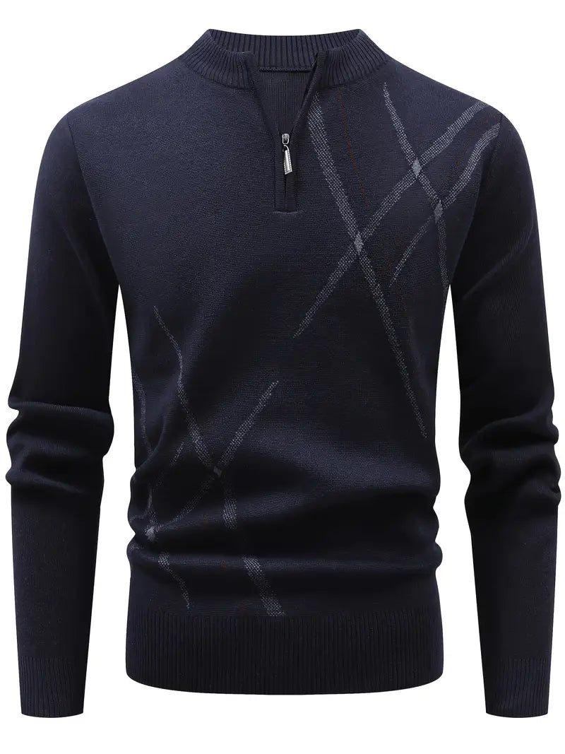 Yoann - Quarter-Zip Knitted Sweater