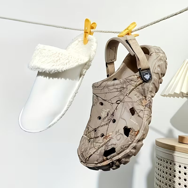 Fluxshield - Fleece Lined Camouflage Clogs with Adjustable Straps