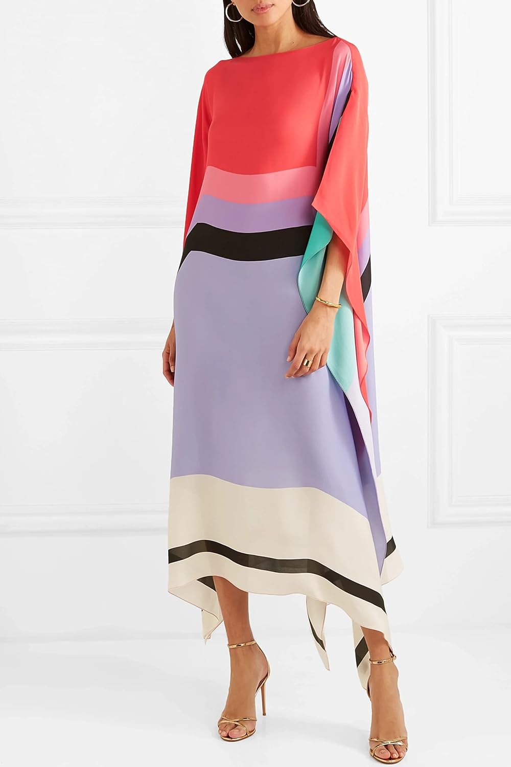 Shraddha - Striped Print Patchwork Dress