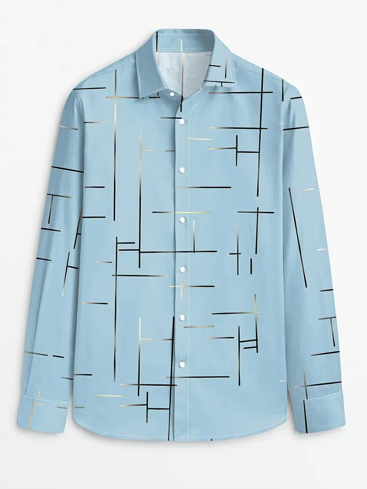 Nerio - Geometric Print Long Sleeve Shirt