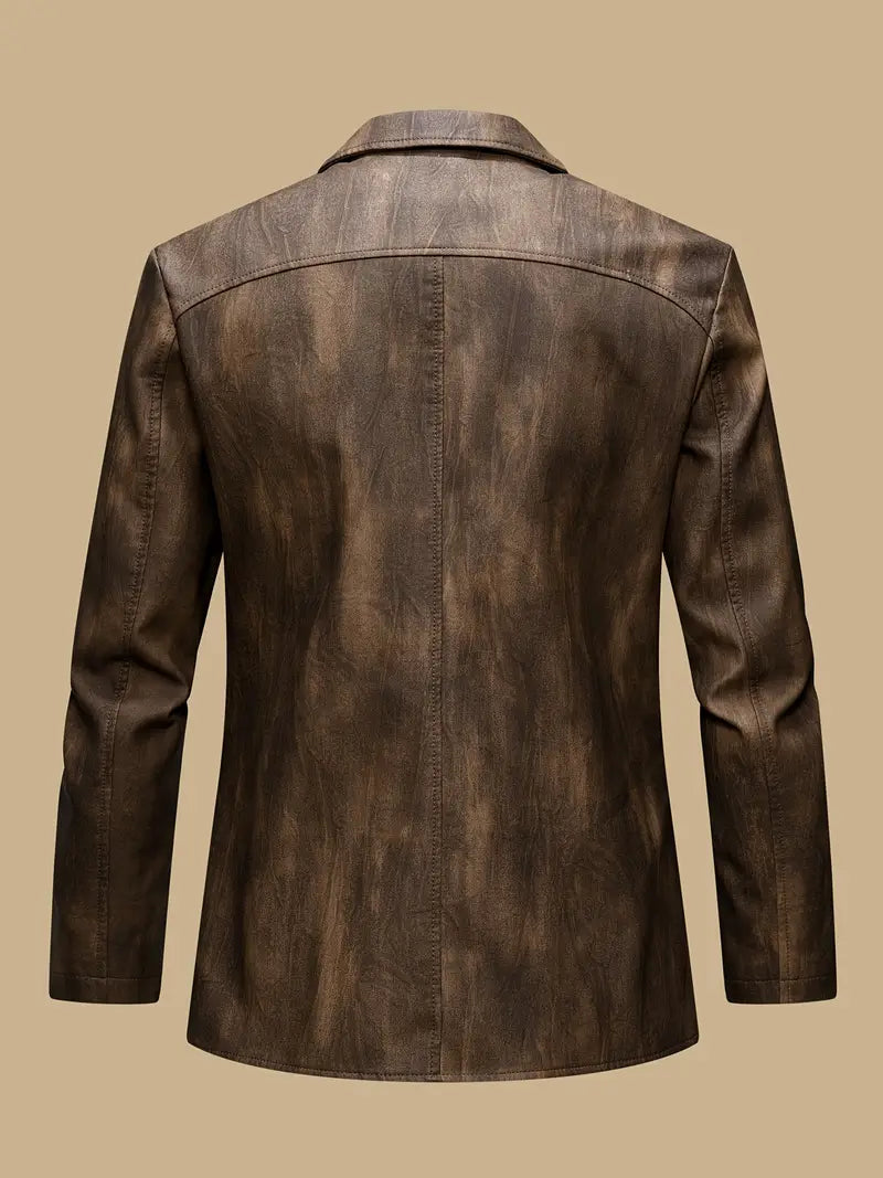 Julien - Leather Jacket With Locomotive Collar