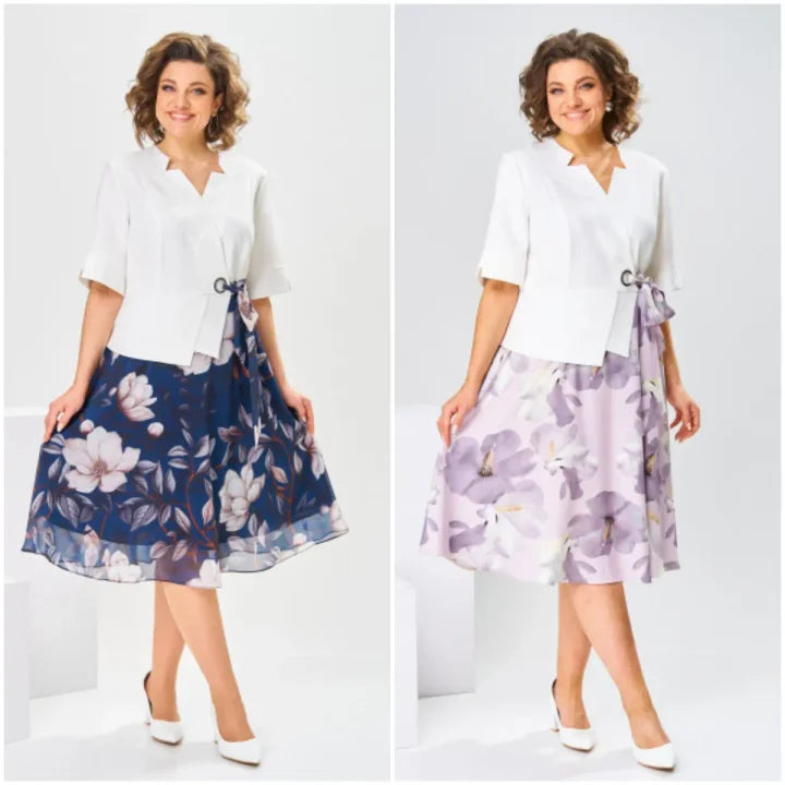 Barnes - Floral Print Midi Dress With Jacket