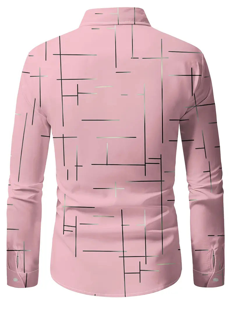 Nerio - Geometric Print Long Sleeve Shirt