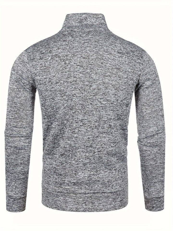 Grzegorz - Long Sleeve Knitted Jacket With Zip Up