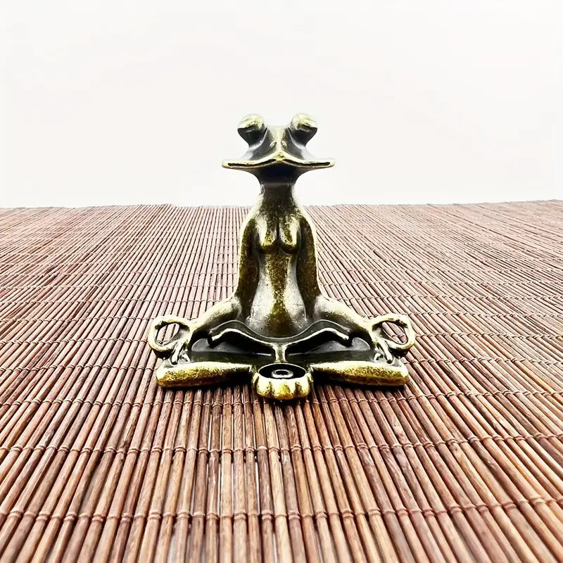 Meditoad - Elegant Metal Frog Incense Holder